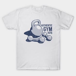 Vintage weight and dumbbells with the inscription T-Shirt